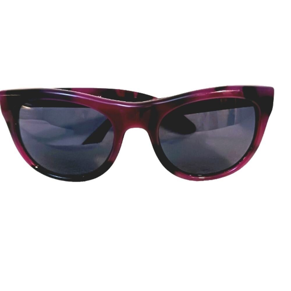 Burberry Sunglasses Tortoiseshell PURPLE BLACK Round Cat Eye Gray Lens Authentic
